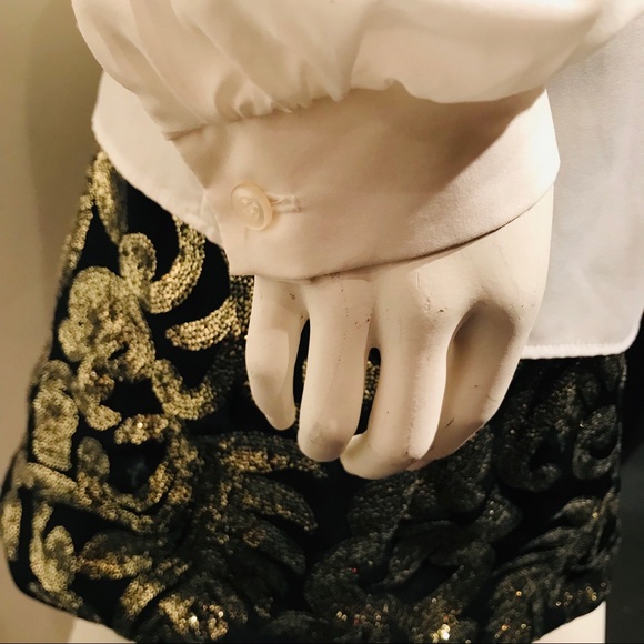 VINTAGE Prairie Goth White Lacey Detail Blouse M/L - Picture 6 of 8